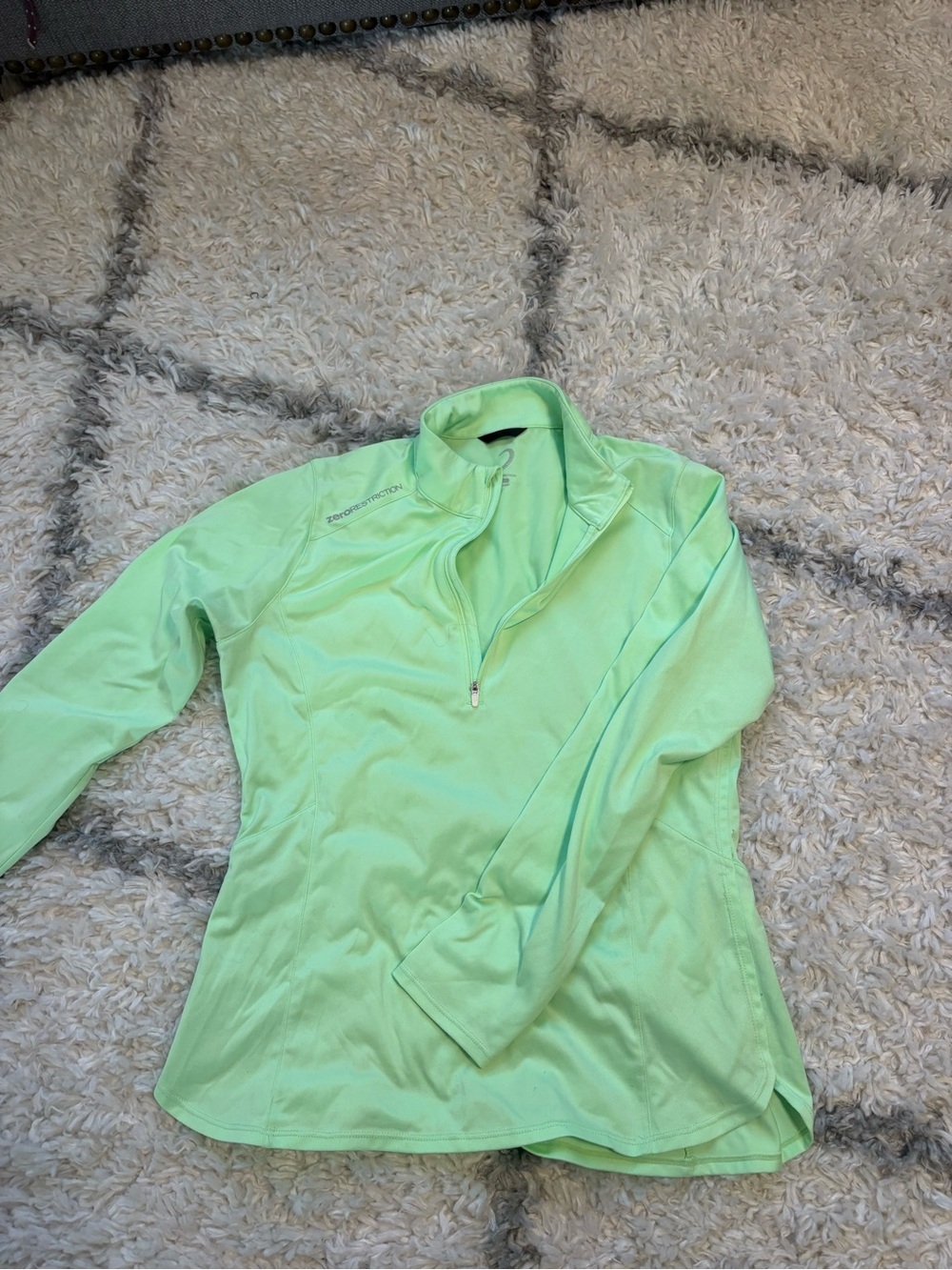 Light Mint Quarter-Zip Active Pullover
